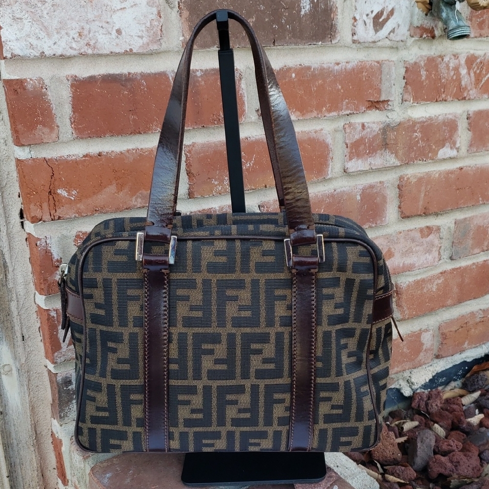Vintage Fendi Zucca Mini Speedy Boston Hand Bag Monogram Classic Luxury